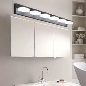 Modern 6-Light Black Led Vanity Mirror Light Fixture for Bathrooms and Makeup Tables Modern 6-Light Black Led Vanity Mirror Light Fixture for Bathrooms and Makeup Tables
