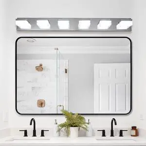Modern 6-Light Chrome Led Vanity Mirror Light Fixture for Bathrooms and Makeup Tables Modern 6-Light Chrome Led Vanity Mirror Light Fixture for Bathrooms and Makeup Tables