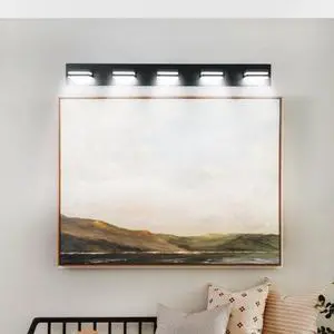 Modern Black Led Vanity Light, 5-Lights Wall Sconce for Bathroom and Mirror, Sleek Minimalist Design, Energy-Efficient, Easy to install Modern Black Led Vanity Light, 5-Lights Wall Sconce for Bathroom and Mirror, Sleek Minimalist Design, Energy-Efficient, Easy to install