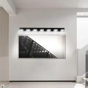 Modern Black Led Vanity Light, 7-Lights Wall Sconce for Bathroom and Mirror, Sleek Minimalist Design, Energy-Efficient, Easy to install Modern Black Led Vanity Light, 7-Lights Wall Sconce for Bathroom and Mirror, Sleek Minimalist Design, Energy-Efficient, Easy to install