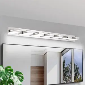 Modern Chrome Led Vanity Light, 7-Lights Wall Sconce for Bathroom and Mirror, Sleek Minimalist Design, Energy-Efficient, Easy to install Modern Chrome Led Vanity Light, 7-Lights Wall Sconce for Bathroom and Mirror, Sleek Minimalist Design, Energy-Efficient, Easy to install