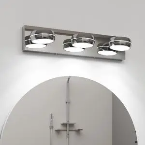 Led Vanity Lights 20in Bathroom Lights Fixtures Over Mirror 3 Light Led Lighting Fixture for Bathroom 18W Mirror Lighting Fixture Modern Bath Light Bar Chrome Bath Led Vanity Lights 20in Bathroom Lights Fixtures Over Mirror 3 Light Led Lighting Fixture for Bathroom 18W Mirror Lighting Fixture Modern Bath Light Bar Chrome Bath