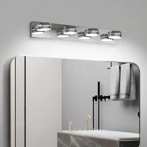 Led Vanity Lights 28in Bathroom Lights Fixtures Over Mirror 4 Light Led Lighting Fixture for Bathroom 18W Mirror Lighting Fixture Modern Bath Light Bar Chrome Bath Led Vanity Lights 28in Bathroom Lights Fixtures Over Mirror 4 Light Led Lighting Fixture for Bathroom 18W Mirror Lighting Fixture Modern Bath Light Bar Chrome Bath