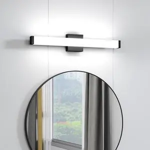 Bathroom Vanity Light Black - 25 inch Modern Vanity Lights for Bathroom - 14W Led Bath Lights Over Mirror Cool White Light 6000K Bathroom Vanity Light Black - 25 inch Modern Vanity Lights for Bathroom - 14W Led Bath Lights Over Mirror Cool White Light 6000K