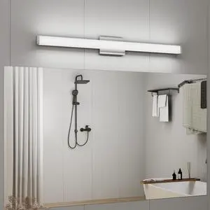 Bathroom Vanity Light Brushed Nickel Square Led 41 inch 24W 6000K Cool White Light Wall Bar Lighting Fixtures Over Mirror (Brushed Nickel, 41in) Bathroom Vanity Light Brushed Nickel Square Led 41 inch 24W 6000K Cool White Light Wall Bar Lighting Fixtures Over Mirror (Brushed Nickel, 41in)