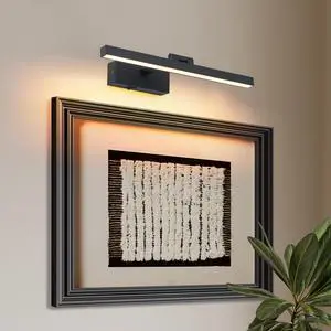 16inch Black Bathroom Light Fixtures Over Mirror Modern Dimmable Led Vanity Light for Bathroom Wall Lighting 16inch Black Bathroom Light Fixtures Over Mirror Modern Dimmable Led Vanity Light for Bathroom Wall Lighting