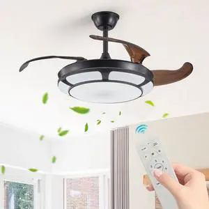 42" Retractable Ceiling Fan with Light, Modern Led Chandelier Fan with Remote Control, 6 Speed Adjustable Blades, Quiet Dc Motor, Dimmable Lighting for Living Room, Bedroom, Dining Room 42" Retractable Ceiling Fan with Light, Modern Led Chandelier Fan with Remote Control, 6 Speed Adjustable Blades, Quiet Dc Motor, Dimmable Lighting for Living Room, Bedroom, Dining Room
