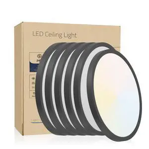 6Pk 12 inch Dimmable Led Flush Mount Ceiling Light, 2700K-6500K Adjustable,24W 2880Lm Modern Ultra Thin Flat Round Fixtures for Low Ceiling Bedroom Kitchen Hallway Basement Closet, Black 6Pk 12 inch Dimmable Led Flush Mount Ceiling Light, 2700K-6500K Adjustable,24W 2880Lm Modern Ultra Thin Flat Round Fixtures for Low Ceiling Bedroom Kitchen Hallway Basement Closet, Black