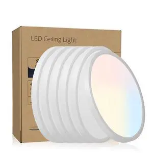 6Pk 12 in. Led Flush Mount Ceiling Light Fixture - 2880 Lumens, 5 Cct 2700K/3500K/40000K/5000K/6500K, Round Color Selectable Panel Light, Dimmable, Suitable for Bathroom Or Shower 6Pk 12 in. Led Flush Mount Ceiling Light Fixture - 2880 Lumens, 5 Cct 2700K/3500K/40000K/5000K/6500K, Round Color Selectable Panel Light, Dimmable, Suitable for Bathroom Or Shower