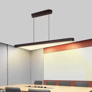 51-inch Walnut Wood Modern Led Pendant Light, Adjustable Hanging Light for Dining Room, Kitchen, Living Room Sleek Walnut Color Finish 51-inch Walnut Wood Modern Led Pendant Light, Adjustable Hanging Light for Dining Room, Kitchen, Living Room Sleek Walnut Color Finish