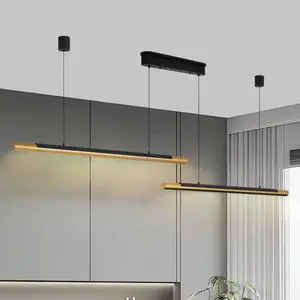 75-inch Modern Black and Gold Led Pendant Light, Adjustable Hanging Light for Dining Room, Kitchen, Living Room Sleek Dual Tube Design 75-inch Modern Black and Gold Led Pendant Light, Adjustable Hanging Light for Dining Room, Kitchen, Living Room Sleek Dual Tube Design