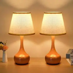 2-Piece Set Of Three Level Dimming Small Table Lamp Pink Bedside Lamp for Children'S Rooms/Offices/Living Rooms (including Led Bulbs) 2-Piece Set Of Three Level Dimming Small Table Lamp Pink Bedside Lamp for Children'S Rooms/Offices/Living Rooms (including Led Bulbs)