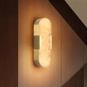 13.8" Natural Marble Wall Sconce, Gold Sconces Set Of Two, indoor Modern Bathroom Sconces Wall Lighting for Living Room, Bedroom, Hallway, Stairs 13.8" Natural Marble Wall Sconce, Gold Sconces Set Of Two, indoor Modern Bathroom Sconces Wall Lighting for Living Room, Bedroom, Hallway, Stairs