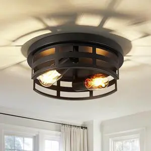 2-Light Black Flush Mount Ceiling Light Fixture,11 in Light Fixtures Ceiling Mount for Hallway,Hall,Kitchen,Farmhouse (2 Pack) 2-Light Black Flush Mount Ceiling Light Fixture,11 in Light Fixtures Ceiling Mount for Hallway,Hall,Kitchen,Farmhouse (2 Pack)