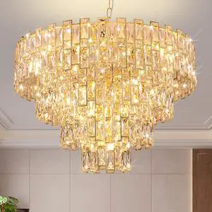 Gold Luxury Crystal Chandelier for Dining Room, 32-inch Modern Ceiling Light, French Empire Style with Premium K9 Crystals, Elegant Gold Finish, Perfect for Living Room Or Bedroom, 21-Light Fixture Gold Luxury Crystal Chandelier for Dining Room, 32-inch Modern Ceiling Light, French Empire Style with Premium K9 Crystals, Elegant Gold Finish, Perfect for Living Room Or Bedroom, 21-Light Fixture