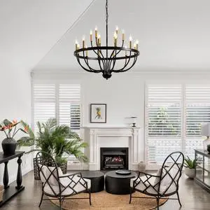 18-Light Chandelier industrial Iron Candle Chandelier Modern Suspended Farmhouse Pendant Light Fixtures for Dining Room Bedroom Living Room Kitchen Island Foyer (No include Bulb) Gold + Black 18-Light Chandelier industrial Iron Candle Chandelier Modern Suspended Farmhouse Pendant Light Fixtures for Dining Room Bedroom Living Room Kitchen Island Foyer (No include Bulb) Gold + Black