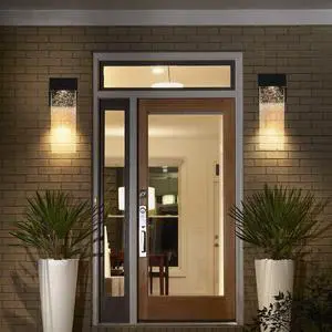 2-Pack Outdoor Wall Light Fixture, Weatherproof Led Wall Sconce with Bubble Crystal and Light Sensor - 12W Per Lamp 2-Pack Outdoor Wall Light Fixture, Weatherproof Led Wall Sconce with Bubble Crystal and Light Sensor - 12W Per Lamp