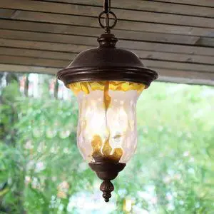19"(H) Rustic Outdoor Hanging Lantern, Weatherproof Vintage Pendant Light with Clear Glass Shade, Waterproof Exterior Lighting Fixture for Porch, Patio, Or Garden (one Piece & No Bulb) 19"(H) Rustic Outdoor Hanging Lantern, Weatherproof Vintage Pendant Light with Clear Glass Shade, Waterproof Exterior Lighting Fixture for Porch, Patio, Or Garden (one Piece & No Bulb)