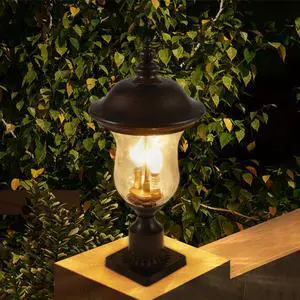 21"(H) Vintage Outdoor Lamp Post Light, Waterproof Garden Patio Lantern with Clear Glass Shade, Classic Bronze Finish, Ideal for Yard, Porch, Walkway, and Driveway Lighting (one Piece & No Bulb) 21"(H) Vintage Outdoor Lamp Post Light, Waterproof Garden Patio Lantern with Clear Glass Shade, Classic Bronze Finish, Ideal for Yard, Porch, Walkway, and Driveway Lighting (one Piece & No Bulb)