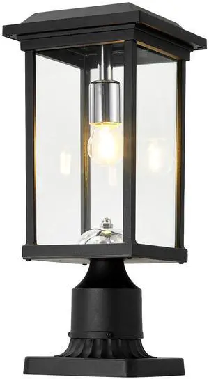 Dusk to Dawn Outdoor Post Lights with Pier Mount Base, Anti-Rust Black Pillar Lights Fixtures, Waterproof Hardwired Aluminum Exterior Pole Lamps for Garden, Patio, Pathway Dusk to Dawn Outdoor Post Lights with Pier Mount Base, Anti-Rust Black Pillar Lights Fixtures, Waterproof Hardwired Aluminum Exterior Pole Lamps for Garden, Patio, Pathway