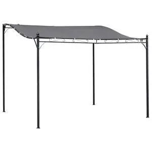 10' x 10' Steel Outdoor Pergola Gazebo, Patio Canopy with Weather-Resistant Fabric and Drainage Holes for Backyard Pool Deck Garden, Gray 10' x 10' Steel Outdoor Pergola Gazebo, Patio Canopy with Weather-Resistant Fabric and Drainage Holes for Backyard Pool Deck Garden, Gray