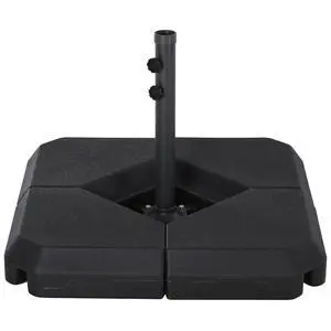 4-Piece Outdoor Patio Offset Umbrella Base Stand Weight Holder W/ Cross Base for Powerful Support, 158Lbs Sand Or 132Lbs Water Filled, Black 4-Piece Outdoor Patio Offset Umbrella Base Stand Weight Holder W/ Cross Base for Powerful Support, 158Lbs Sand Or 132Lbs Water Filled, Black