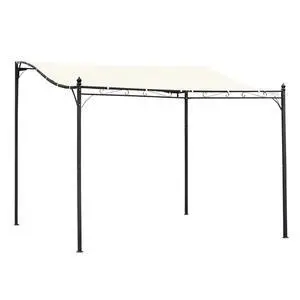 10' x 10' Steel Outdoor Pergola Gazebo, Patio Canopy with Weather-Resistant Fabric and Drainage Holes for Backyard Pool Deck Garden, Cream White 10' x 10' Steel Outdoor Pergola Gazebo, Patio Canopy with Weather-Resistant Fabric and Drainage Holes for Backyard Pool Deck Garden, Cream White