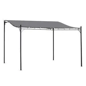 10' x 13' Steel Outdoor Pergola Gazebo, Patio Canopy with Weather-Resistant Fabric and Drainage Holes for Backyard Pool Deck Garden, Gray 10' x 13' Steel Outdoor Pergola Gazebo, Patio Canopy with Weather-Resistant Fabric and Drainage Holes for Backyard Pool Deck Garden, Gray