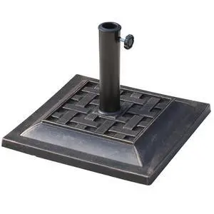 20 Lbs Patio Market Umbrella Base Stand Resin Parasol Holder Square with Beautiful Decorative Pattern & Easy Setup, for 1.5", 1.89" Pole, for Beach, Lawn, Deck, Backyard, Garden, Bronze 20 Lbs Patio Market Umbrella Base Stand Resin Parasol Holder Square with Beautiful Decorative Pattern & Easy Setup, for 1.5", 1.89" Pole, for Beach, Lawn, Deck, Backyard, Garden, Bronze