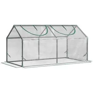 4' x 2' x 2' Portable Mini Greenhouse, Small Greenhouse with Pvc Cover, Roll-Up Zippered Windows for indoor, Outdoor Garden, Clear 4' x 2' x 2' Portable Mini Greenhouse, Small Greenhouse with Pvc Cover, Roll-Up Zippered Windows for indoor, Outdoor Garden, Clear
