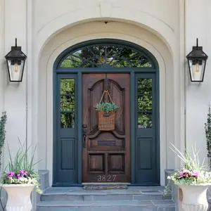 21"(H) 2-Pack Outdoor Wall Lantern Light Modern Black Metal & Clear Glass Sconce for Porch, Patio, and Garden Lighting (Bulb Not included) 21"(H) 2-Pack Outdoor Wall Lantern Light Modern Black Metal & Clear Glass Sconce for Porch, Patio, and Garden Lighting (Bulb Not included)