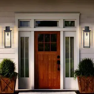 20"(H) Set Of 2 Modern Outdoor Wall Lanterns with Black Metal Frame and Clear Glass, Weatherproof Wall Sconces for Porch, Garage, Or Entryway Lighting, E26 Bulb Compatible (No Bulbs) 20"(H) Set Of 2 Modern Outdoor Wall Lanterns with Black Metal Frame and Clear Glass, Weatherproof Wall Sconces for Porch, Garage, Or Entryway Lighting, E26 Bulb Compatible (No Bulbs)