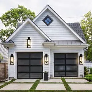 26"(H) 1Ps Modern Outdoor Wall Lanterns with Black Metal Frame and Clear Glass, 4 E12 Bulb Socket, Weatherproof Wall Sconces for Porch, Garden, Patio (No Bulbs) 26"(H) 1Ps Modern Outdoor Wall Lanterns with Black Metal Frame and Clear Glass, 4 E12 Bulb Socket, Weatherproof Wall Sconces for Porch, Garden, Patio (No Bulbs)