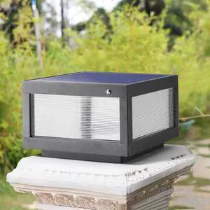 12" Black Solar Powered Led Post Cap Light, Modern Outdoor Led Fence Light for Pathways, Decks, and Patios (1-Pack) 12" Black Solar Powered Led Post Cap Light, Modern Outdoor Led Fence Light for Pathways, Decks, and Patios (1-Pack)