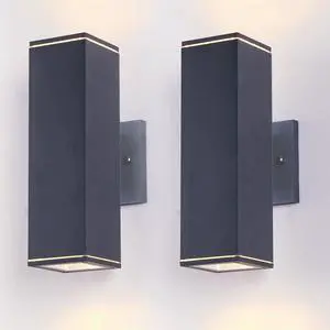 12in Outdoor Wall Lights 2 Packs,Modern Square Outdoor Porch Light,Square Cylinder Up Down Lights Aluminum Waterproof Wall Lighting Exterior Light for Porch Patio Garage(No Bulb) 12in Outdoor Wall Lights 2 Packs,Modern Square Outdoor Porch Light,Square Cylinder Up Down Lights Aluminum Waterproof Wall Lighting Exterior Light for Porch Patio Garage(No Bulb)