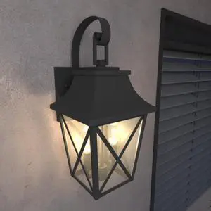 Black Outdoor Wall Lantern 2-Light,Large Outside Modern Wall Sconce Light Fixture,industrial Porch Light Wall Mount with Glass,Waterproof Farmhouse Exterior Lamp Lighting (1 Pack) Black Outdoor Wall Lantern 2-Light,Large Outside Modern Wall Sconce Light Fixture,industrial Porch Light Wall Mount with Glass,Waterproof Farmhouse Exterior Lamp Lighting (1 Pack)