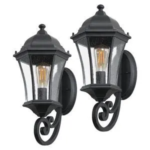 Outdoor Wall Lantern Light ,Waterproof Outdoor Wall Sconce Black Metal Sconce with Clear Glass Shade for Garage Patio Front Door Balcony (2 Pack) Outdoor Wall Lantern Light ,Waterproof Outdoor Wall Sconce Black Metal Sconce with Clear Glass Shade for Garage Patio Front Door Balcony (2 Pack)