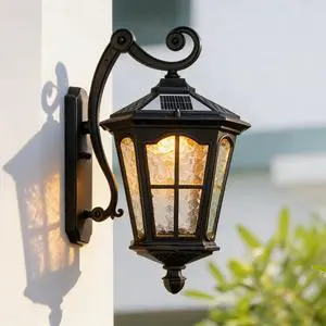 Black Solar Wall Light Amen Style Outdoor Wall Lamps Corridor Aisle Light Ip65 Waterproof Wall Sconce Villa Garden Outdoor Patio Balcony Gate Post Light 3000K-6000K Black Solar Wall Light Amen Style Outdoor Wall Lamps Corridor Aisle Light Ip65 Waterproof Wall Sconce Villa Garden Outdoor Patio Balcony Gate Post Light 3000K-6000K