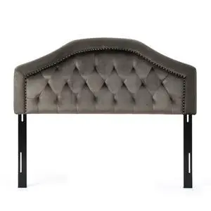Tufted Upholstered Headboard Queen Size, Solid Wood Head Board With Durable Metal Legs, Adjustable Height Queen Headboard With Nailhead Trim In Bedroom Tufted Upholstered Headboard Queen Size, Solid Wood Head Board With Durable Metal Legs, Adjustable Height Queen Headboard With Nailhead Trim In Bedroom