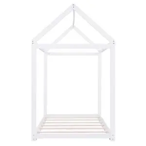 Twin Size Wooden House Bed, White Twin Size Wooden House Bed, White