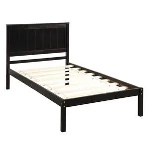 Platform Bed Frame With Headboard, Wood Slat Support, No Box Spring Needed,Twin, Espresso(Old Sku:Wf191418Aap) Platform Bed Frame With Headboard, Wood Slat Support, No Box Spring Needed,Twin, Espresso(Old Sku:Wf191418Aap)