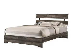 1Pc Rustic Queen Platform Bed Slat Headboard Low-Profile Bed Frame Brown Finish Contemporary Bedroom Furniture 1Pc Rustic Queen Platform Bed Slat Headboard Low-Profile Bed Frame Brown Finish Contemporary Bedroom Furniture