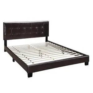 Contemporary Style 1Pc Full Size Bed Faux Leather Rectangle Headboard Brown Finish Bedroom Furniture Contemporary Style 1Pc Full Size Bed Faux Leather Rectangle Headboard Brown Finish Bedroom Furniture