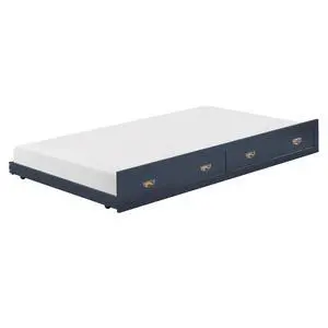 Navy Blue Finish Trundle With Casters Movement Bedroom Furniture 1Pc Navy Blue Finish Trundle With Casters Movement Bedroom Furniture 1Pc