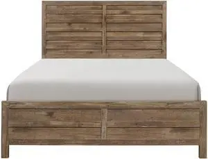 Weathered Pine Finish 1pc Queen Bed Modern Line Pattern Rusticated Style Bedroom Furniture Weathered Pine Finish 1pc Queen Bed Modern Line Pattern Rusticated Style Bedroom Furniture