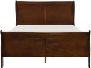 Classic Louis Philipe Style Full Bed Brown Cherry Finish 1Pc Traditional Design Bedroom Furniture Sleigh Bed Classic Louis Philipe Style Full Bed Brown Cherry Finish 1Pc Traditional Design Bedroom Furniture Sleigh Bed