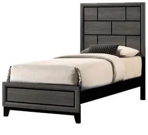 Cotemporary Gray Finish Twin Size Panel Low-Profile Youth Kids Bed Geometric Design Wooden Bedroom Furniture Cotemporary Gray Finish Twin Size Panel Low-Profile Youth Kids Bed Geometric Design Wooden Bedroom Furniture