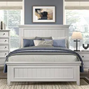 Farmhouse Style Queen Size Panel Bed 1Pc Classic White Finish Modern Bedroom Wooden Furniture Farmhouse Style Queen Size Panel Bed 1Pc Classic White Finish Modern Bedroom Wooden Furniture