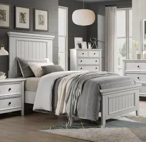 Farmhouse Style Twin Size Panel Bed 1Pc Classic White Finish Modern Bedroom Wooden Furniture Farmhouse Style Twin Size Panel Bed 1Pc Classic White Finish Modern Bedroom Wooden Furniture