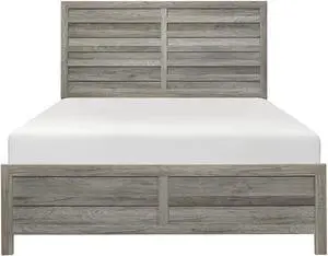 Weathered Gray Finish Queen Bed 1pc Wooden Rustic Style Bedroom Furniture Weathered Gray Finish Queen Bed 1pc Wooden Rustic Style Bedroom Furniture